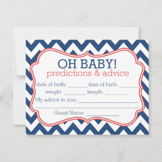 Zickzack Navy und Red Predictions & Advice Card Hinweiskarte