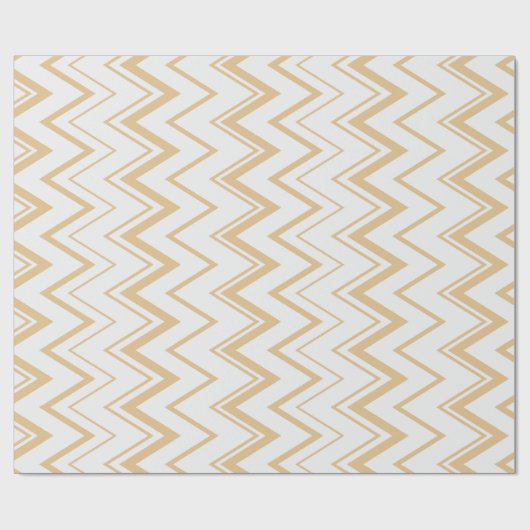 Zickzack, neutrales, goldfarbenes Muster Geschenkpapier (Flach)
