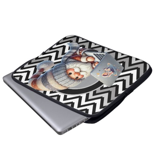 Zickzack Notebook Laptopschutzhülle (Vorne Knopf)