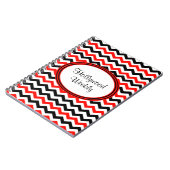 Zickzack Notebook mit benutzerdefiniertem Red Blac Notizblock (Linke Seite)