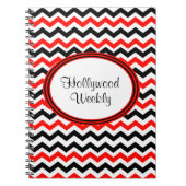 Zickzack Notebook mit benutzerdefiniertem Red Blac Notizblock (Vorderseite)