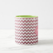 Zickzack Ombre - addieren Sie einen Namen - wählen Zweifarbige Tasse (Mittel)