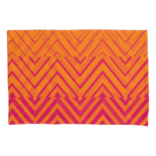 Zickzack Ombre Stencil Rosa Orange Kissenbezug