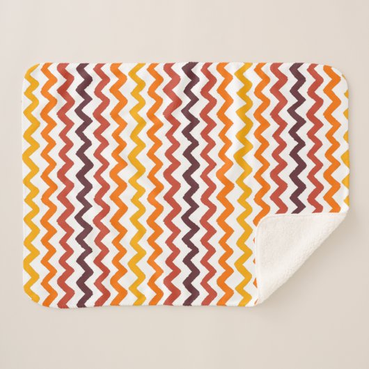 Zickzack Orange Fall Sherpadecke (Vorderseite (Horizontal))