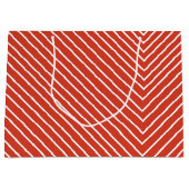 Zickzack orange und weiß große geschenktüte (Vorderseite)