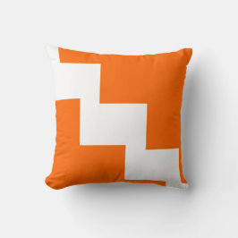 Zickzack Orange und weiß Kissen