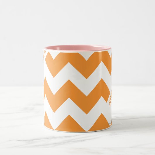 Zickzack-Orange Zweifarbige Tasse (Mittel)