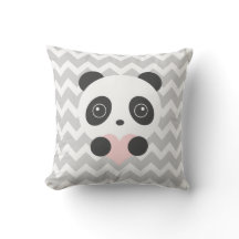 Zickzack Panda Heart Cushion