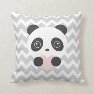 Zickzack Panda Heart Cushion Kissen