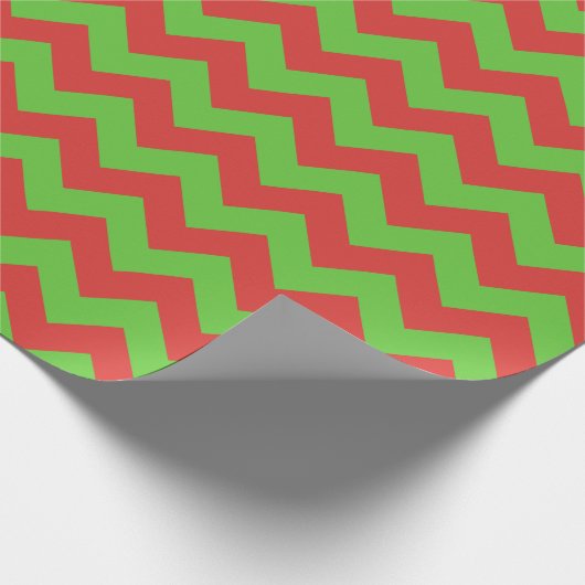 Zickzack Papier mit rotem und grünem Wrapping Geschenkpapier (Ecke)