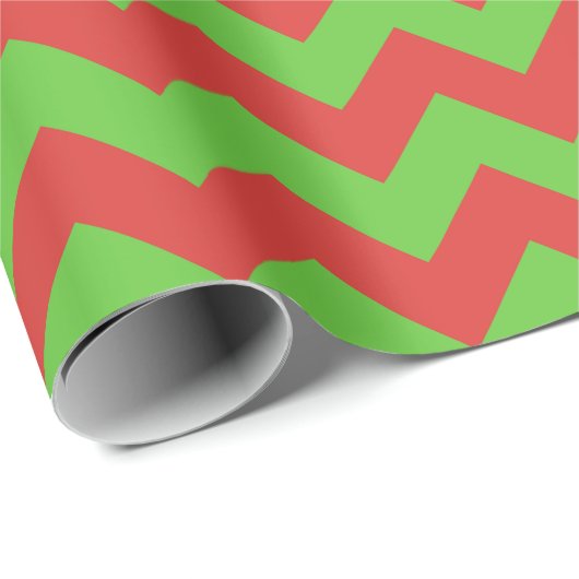 Zickzack Papier mit rotem und grünem Wrapping Geschenkpapier (Rolleneckpunkt)