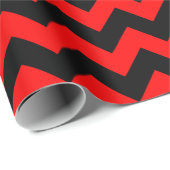Zickzack Papier mit rotem und schwarzem Wrapping Geschenkpapier (Rolleneckpunkt)