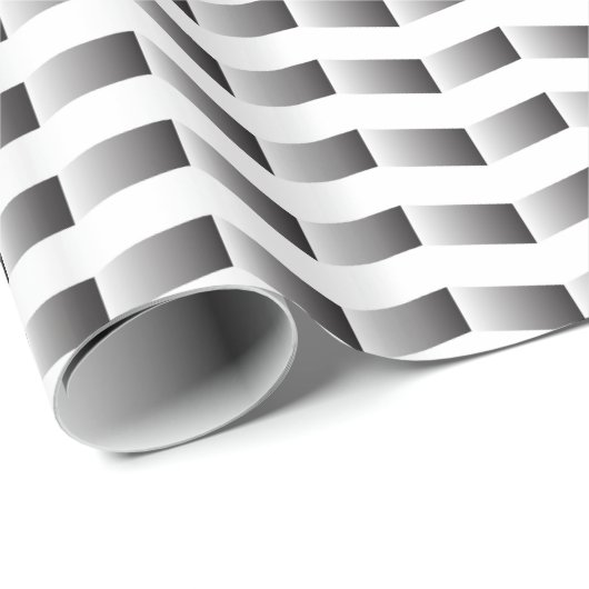 Zickzack Papier mit schwarzem und weißem Hintergru Geschenkpapier (Rolleneckpunkt)