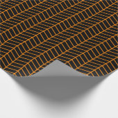 Zickzack Papier - Orange auf schwarz Geschenkpapier (Ecke)