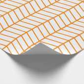 Zickzack Papier - Orange auf Weiß |XL| Geschenkpapier (Ecke)
