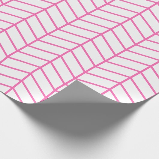 Zickzack Papier - Rosa auf Weiß |XL| Geschenkpapier (Ecke)