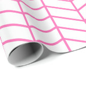 Zickzack Papier - Rosa auf Weiß |XL| Geschenkpapier (Rolleneckpunkt)