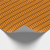 Zickzack Papier - schwarz auf orange Geschenkpapier (Ecke)
