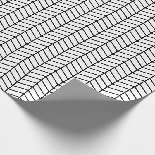 Zickzack Papier - Schwarz auf Weiß Geschenkpapier (Ecke)