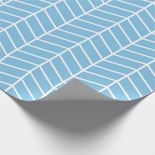 Zickzack Papier - Weißbuch für hellblaues Blau |XL Geschenkpapier (Ecke)