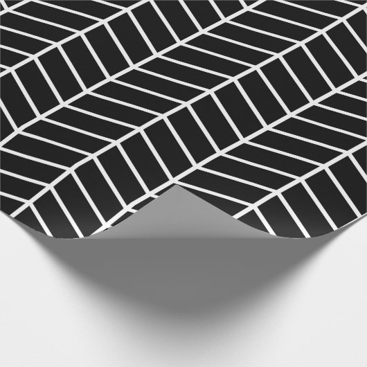 Zickzack Papier - Weißbuch für Schwarz |XL| Geschenkpapier (Ecke)