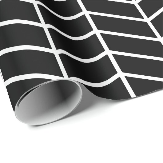 Zickzack Papier - Weißbuch für Schwarz |XL| Geschenkpapier (Rolleneckpunkt)