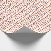 Zickzack Papier - Weißes Orange Geschenkpapier (Ecke)