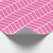 Zickzack Papier - Weißes Papier - Rosa |XL| Geschenkpapier (Ecke)