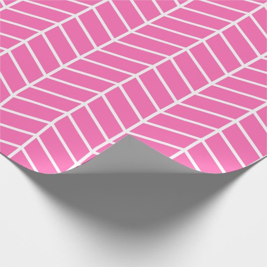 Zickzack Papier - Weißes Papier - Rosa |XL| Geschenkpapier (Ecke)