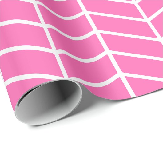 Zickzack Papier - Weißes Papier - Rosa |XL| Geschenkpapier (Rolleneckpunkt)