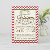 Zickzack Party Einladung (Stehend Vorderseite)