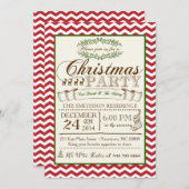 Zickzack Party Einladung (Vorne/Hinten)