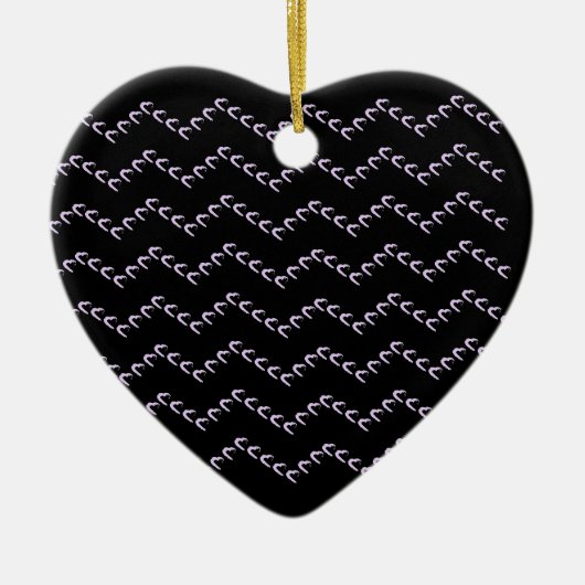 Zickzack Pastel Lila Hearts Nero Keramik Ornament (Vorne)