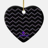 Zickzack Pastel Lila Hearts Nero Keramik Ornament (Hinten)