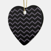 Zickzack Pastel Lila Hearts Nero Keramik Ornament (Links)