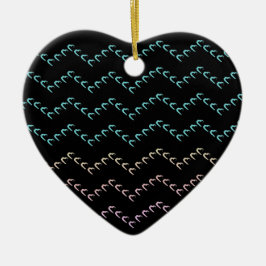 Zickzack Pastel Rainbow Hearts Nero Noctis Ornamen Keramik Ornament
