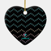 Zickzack Pastel Rainbow Hearts Nero Noctis Ornamen Keramik Ornament (Hinten)