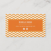 ZICKZACK PATTERN Preppy modern hell fett orange Visitenkarte (Rückseite)