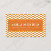 ZICKZACK PATTERN Preppy modern hell fett orange Visitenkarte (Vorderseite)