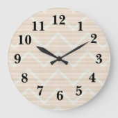 Zickzack Peach Texture Decke Große Wanduhr (Vorderseite)