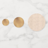 Zickzack Peach- und Gold-Muster Konfetti (Rückseiten)