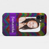 Zickzack personalisierte Fotovorlage Case-Mate iPhone Hülle (Rückseite (Horizontal))
