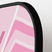 Zickzack Personalisierte, rosa und weiß Pickleball Schläger (Linke Seite)