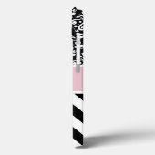 Zickzack Personalisiertes Schwarzweißrosa Case-Mate iPhone Hülle (Rückseite / Links)