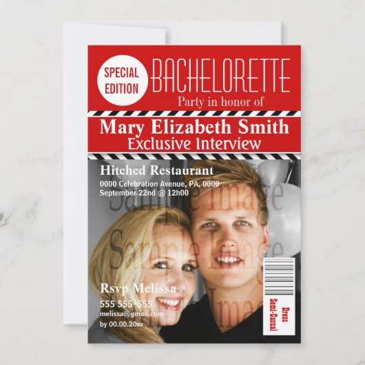 Zickzack PERSONALISIERUNG Einladung (Vorderseite)