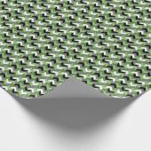 Zickzack Pfeil grün, weiß, grau und schwarz Geschenkpapier (Ecke)