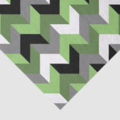 Zickzack Pfeil grün, weiß, grau und schwarz Seidenpapier (Detail)