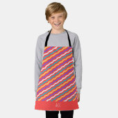 Zickzack Pfirsichgelbes Minimalmuster Schürze (Getragen)