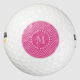 Zickzack Pink   Ihr Monogramm Golfball