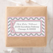 Zickzack Pink Polka-dot Bow Baby Girl Label (Insitu)